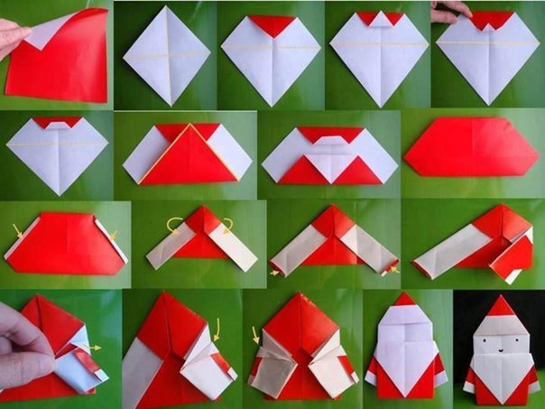 Дед Мороз в технике оригами.