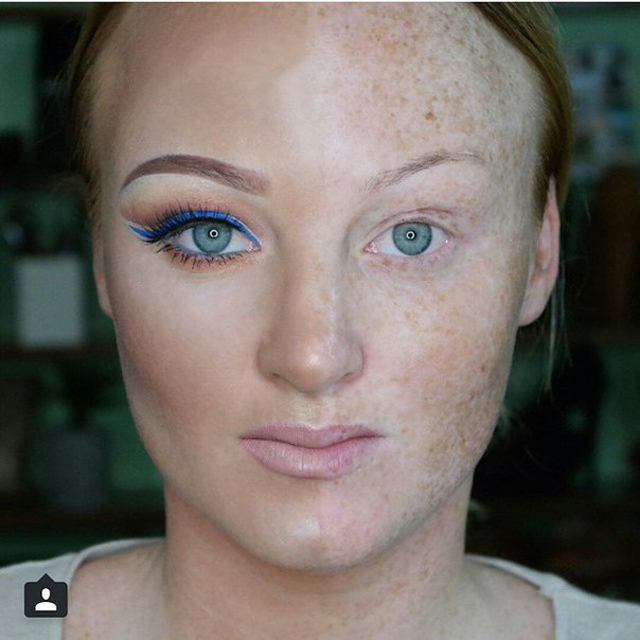 Шокирующие фото: Макияж на пол-лица