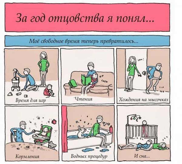 Милый комикс "Мужчина стал отцом"