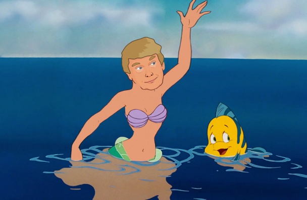 Дональд Трамп в образе принцесс Disney