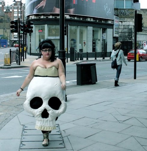 Pretty woman walking down the street))))