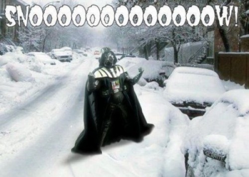 Не все рады снегу. Дарт недоволен