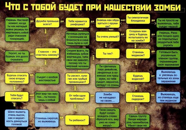 Тест - что с тобой будет, если на тебя нападут зомби