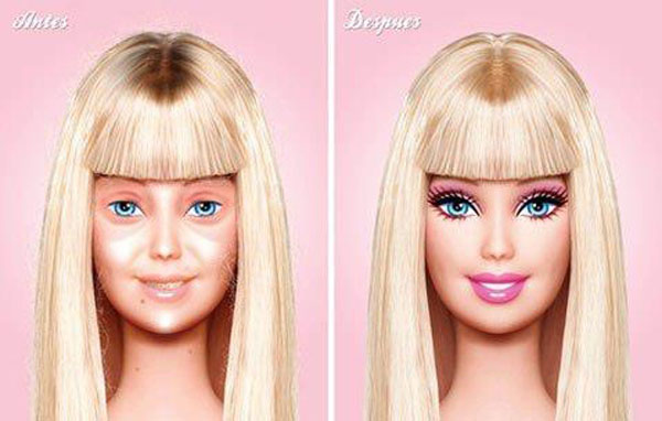 "Красотка" Барби без макияжа