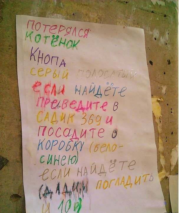 Няшное объявление от малышей